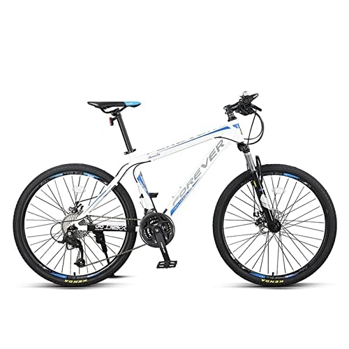 Vélos de montagnes : zcyg VTT VTT De 26 Pouces 27 Vitesses, Fourche De Suspension De Lock-Out, Cadre en Aluminium pour Hommes Femmes pour Hommes(Color:Blanc + Bleu)