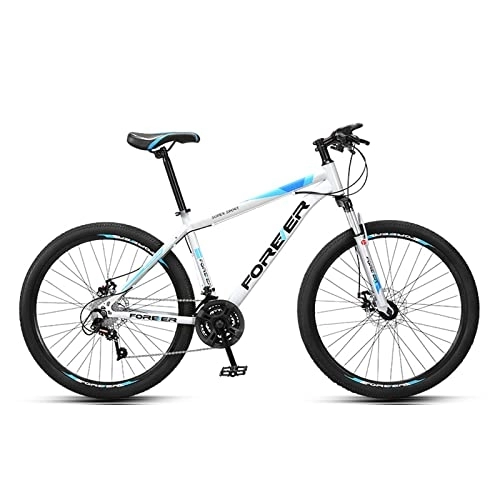 Vélos de montagnes : zcyg VTT VTT De 26 Pouces, Transmission Pleine Suspension 21 Vitesses avec Vélo à Disque VTT pour Les Hommes Femmes(Color:Blanc + Bleu)