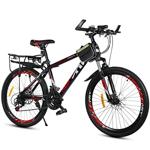 Vélos de montagnes : zcyg VTT VTT pour Adultes, 21 Vitesses, Frein à Disque, Vélos De 26 Pouces Roues(Size:26inch, Color:Noir + Rouge)