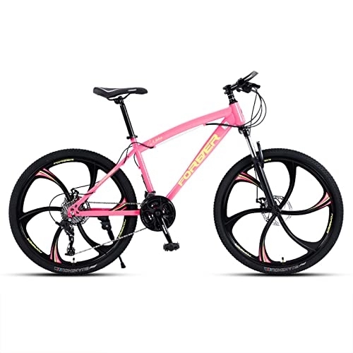 Vélos de montagnes : zcyg VTT VTT pour Les Femmes, 21 Vitesses avec Suspension Fork, 24 / 26 Pouces VTT pour Les Jeunes / Femmes Bike pour Femmes(Size:24inch, Color:Rose)
