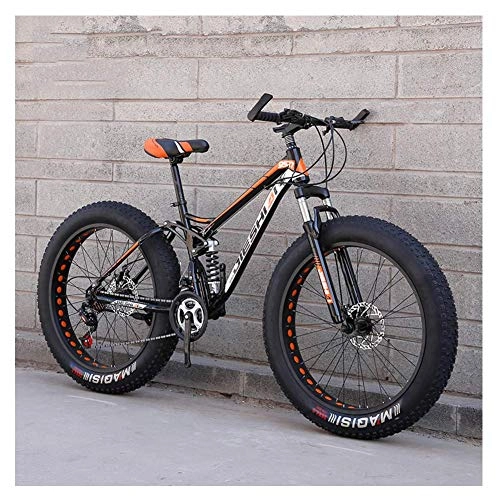Vélos de montagnes : ZHTY Vélos de Montagne Adultes, Fat Tire Dual Disc Brake Hardtail Mountain Bike, Big Wheels Bicycle, High-Carbon Steel Frame Mountain Bikes