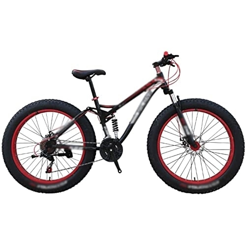 Vélos de montagnes : zxc Bicycle Adult Outdoor Riding Double Shock-Absorbing Big Thick Wheel Bicycle 4.0 Ultra-Wide Snowmobile Beach Off-Road Mountain Bike (Color : Black-Red) (Black Red)