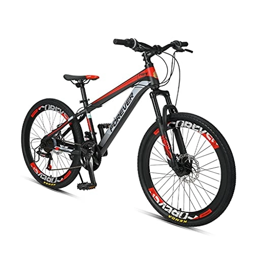 Vélos de montagnes : ZXQZ Vélo pour Enfants de 22 Pouces, VTT 24 Vitesses, Cadre en Acier, pour Garçons Et Filles de 140 À 170 Cm (Color : Red)