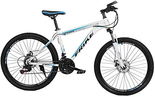 Vélos de montagnes : ZYLE VTT, Vélo de Route, Queue Dur vélo, 26 Pouces vélo, en Acier au Carbone for Adultes vélo, 21 / 24 / 27 Speed ​​Bike, Vélo coloré (Color : White Blue, Size : 24 Speed)