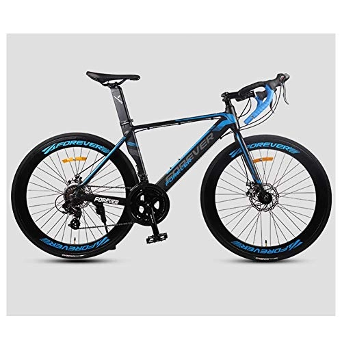 Vélos de routes : BCX Vélo de route de 26 pouces, vélo de course à frein à disque double à 14 vitesses pour adulte, vélo de route en aluminium léger, parfait pour la route ou le Dirt Trail Touring, rouge, Bleu
