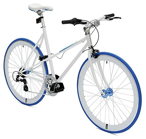 Vélos de routes : Cheetah Bohemian Ladies 7 vitesse Blanc / blue 54cm cadre