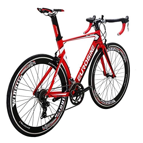 Vélos de routes : Eurobike XC7000 Vélo de route en aluminium Cadre 54 cm Roues 700 C 14 vitesses Rouge