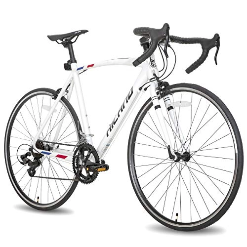 Vélos de routes : Hiland Vélo de course 700c Racing Bike Vélo de ville avec Shimano 14 vitesses Transmission 600 mm Cadre en aluminium Noir