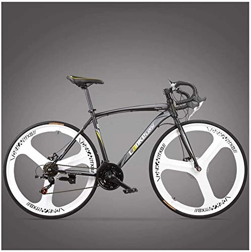 Vélos de routes : HU Route, Adulte Haute teneur en Carbone Cadre en Acier Ultra-léger de vélos, Fibre de Carbone Fourche Endurance Route Vélo, Utilitaire vélo (Color : 3 Spoke Black, Size : 21 Speed)