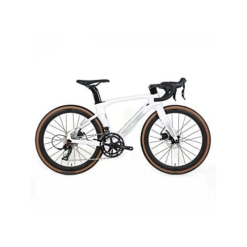 Vélos de routes : KOWM zxc Vélos pour hommes en fibre de carbone Vélo de route à 22 vitesses Frein à disque (couleur : blanc)