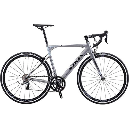 Vélos de routes : LNSTORE Vélo en Fibre de Carbone vélo 22 Vitesse □□ vélo en Fibre de Carbone vélo 22 Vitesse □□ vélo Exécution exquise (Color : Silver Grey, Size : 52cm)
