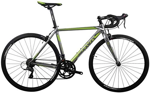 Vélos de routes : MOSHANG Vélo de Route, Route en Alliage d'aluminium vélo, vélo de Course, vélo Ville Transport Quotidien, Facile à Utiliser, Confortable et Durable (Color : Green, Size : 16 Speed)