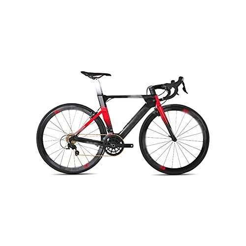 Vélos de routes : QYTEC zxc Vélo de route pour homme en fibre de carbone 22 vitesses adulte homme femme vélo de course vélo aérodynamique cadre jante en carbone (couleur : rouge, taille : 50 cm (165 cm-180 cm))