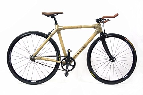 Vélos de routes : URBAM Vélo en Bambou Fixie / Single Speed Black Edition, Naturel (54 (pour Personnes Entre 160 et 180cm))