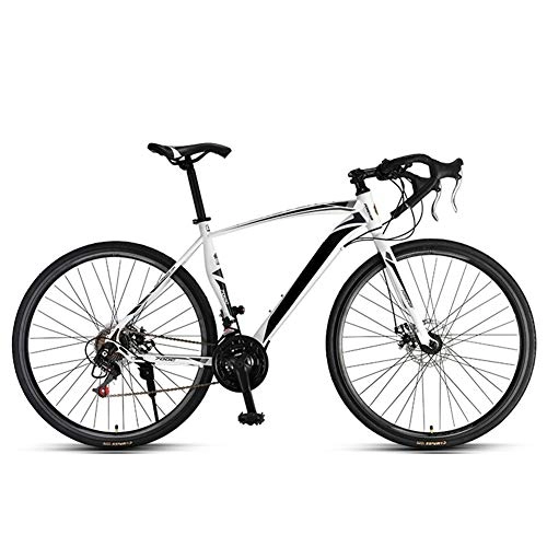 Vélos de routes : Vélo de course, cadre en aluminium 700C, 21 vitesses Shimano Gravel Bike pour homme et femme Blanc.
