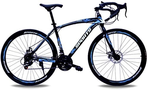 Vélos de routes : Vélo de montagne, Vélo de 26 pouces Variable Variable Vitesse Vitesse Double disque Freins de course Vélo 40 Roues Cutter Cadre en alliage avec freins à disque ( Color : Black blue , Size : 24 speed )
