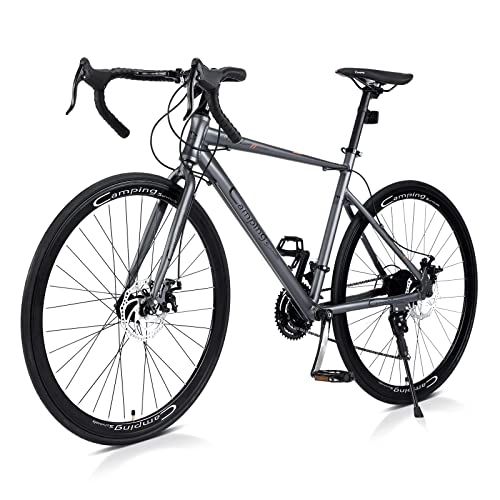 Vélos de routes : Vélo de route cadre en alliage d'aluminium 21 vitesses double frein à disque 700C.