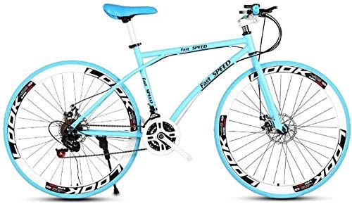 Vélos de routes : Vélos de route pour hommes et femmes Vélos de 26 pouces à 26 vitesses Cadre pour adultes en acier à haute teneur en carbone Vélo de course Vélo de route à roues Vélos de frein à double disque (bleu)-L