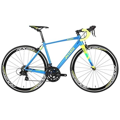 Vélos de routes : WJSW Vélo Route 14 Vitesses, vélo Course Aluminium léger pour Femme, vélo Ville pour Adulte, vélo antidérapant, Bleu, 480 mm