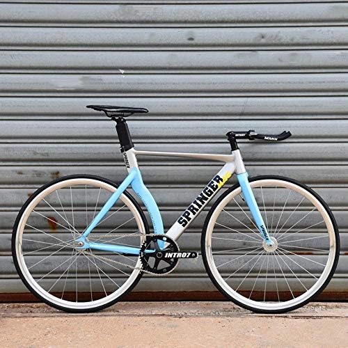 Vélos de routes : WND   Cadre en Alliage d'aluminium Fourche en Carbone vélo de Piste à Une Vitesse avec   Roue de Course V Frein,  54 cm (178 cm-186 cm )