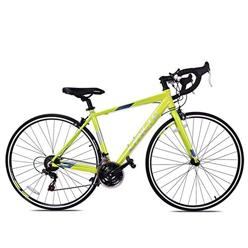 Vélos de routes : Xiaoyue Route, 21 Vitesse Adulte Vélo de Route, Double V Frein 700C Roues Vélo de Course, en Aluminium léger Hommes Femmes Route, Noir Rouge lalay (Color : Yellow)