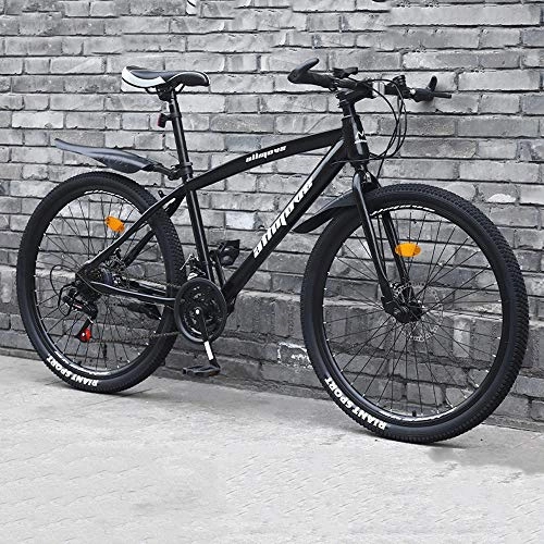 Vélos de routes : XSLY Hors Route Bicyclette 21 / 24 VTT Vitesse Double Disque de Frein, prêt de vélos légers et durables Vélos Hommes Femmes, Route Carbone Vélo for Adultes Enfants (Color : Noir, Taille : 24 Speed)