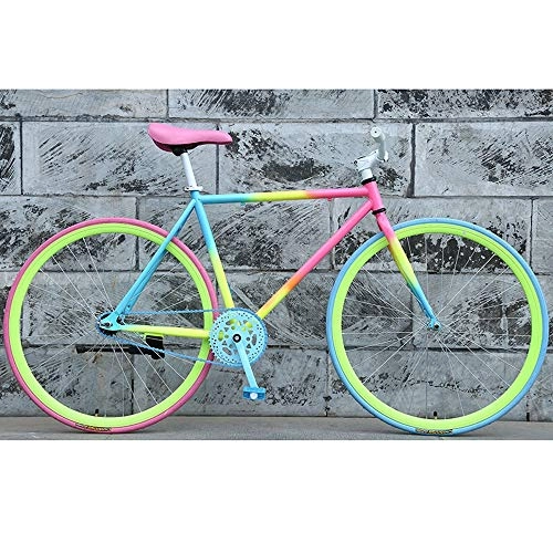 Vélos de routes : YXWJ 26 Pouces Vélo de Route Bike Gear Route 30 Couteau Double Roue Freins à Disque for Les Hommes et Les Femmes étudiant Adulte Rainbow Colors