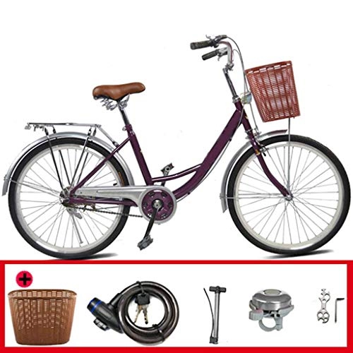 Vélos de villes : Bicyclette 26 Pouces, 24 Pouces Vélo Amortisseur Poids Léger Voyage-rouge-24