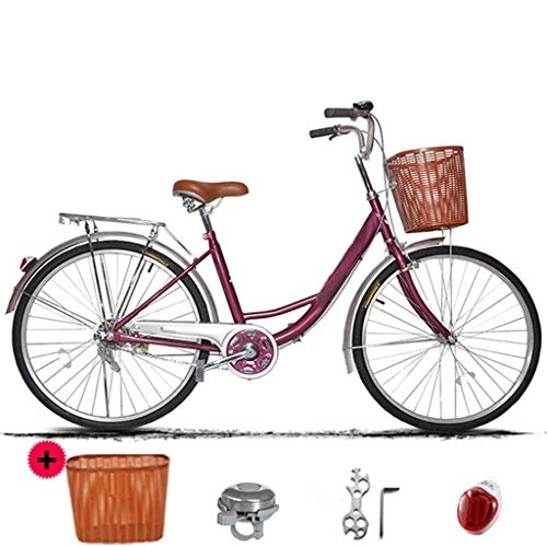 Vélos de villes : Bicyclette 26 Pouces, 24 Pouces Vélo Amortisseur Poids Léger Voyage-rouge-26