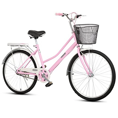 Vélos de villes : M-YN Vélo De Croisière De 26 Pouces pour Femmes, Vélo Classique Rétro Beach Beach Beach Cruiser Vélo Vélo Rétro (vélo pour Femmes, Dame)(Color:Rose)