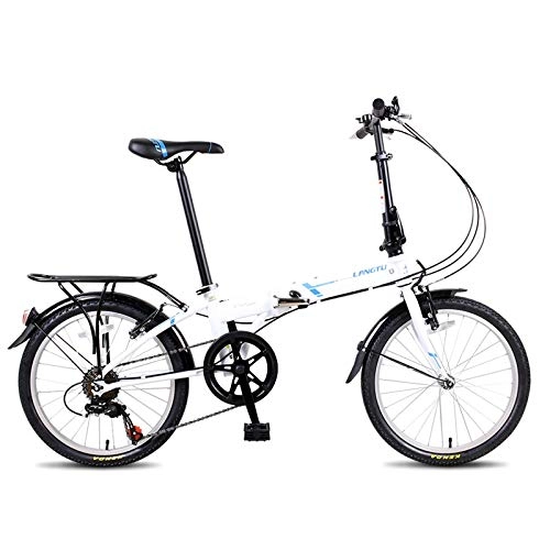 Vélos de villes : XIONGHAIZI Vélo Pliant de Haute qualité, vélo Adulte portatif Ultra-léger pour Hommes et Femmes de 20 Pouces, vélo étudiant (Color : White, Edition : 7 Speed)