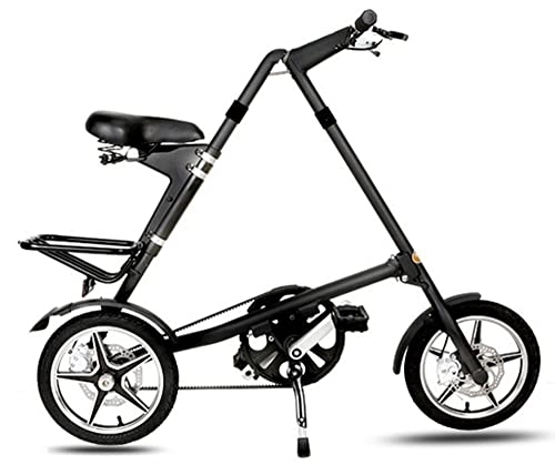 Vélos pliant : 16"Mini Vélo Pliant Portable Vélo Ville Pliant Double Freins Disque Roue Cadre Aluminium pour Adultes Black, 16inch