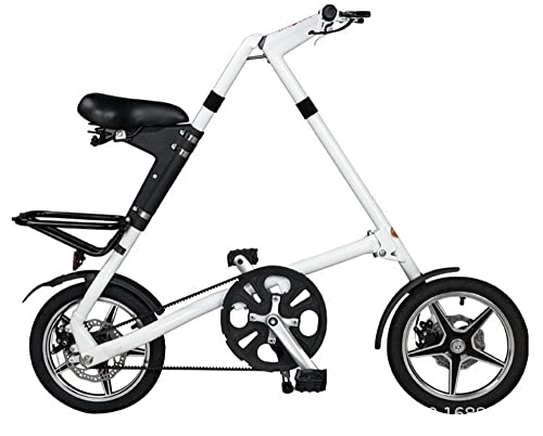 Vélos pliant : 16 "Mini Vélo Pliant Portable Vélo Ville Pliant Double Freins Disque Roue Cadre Aluminium pour Adultes White, 16inch