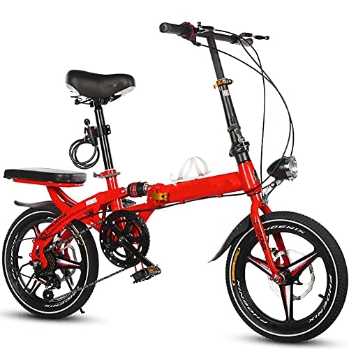 Vélos pliant : 16 pouces Ultra léger vélo Portable Mini Scooter adulte pliant Double freins à disque et double choc, vélos de confort, pour le travail, le voyage, le cyclisme en plein air et les trajets quotidiens