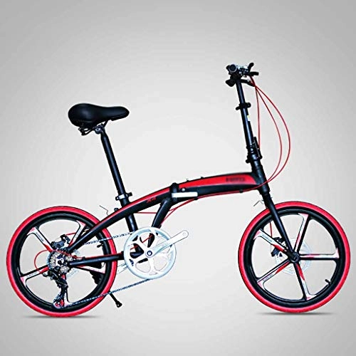 Vélos pliant : 20 Pouces Portable vélo Pliant, léger en Alliage d'aluminium Maj vélos, Adulte vélos for Hommes et Femmes (Couleur : Noir)