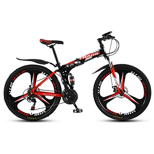 Vélos pliant : 24 / 26 vélo Pliant Montagne Adulte, 21 / 24 / 27 Vitesses Châssis en Acier Vélo VTT Pliable avec Frein à Disque mécanique 51-8 Cadran Siamois vélo de Route vélo de Plein air A, 24 inch 21speed