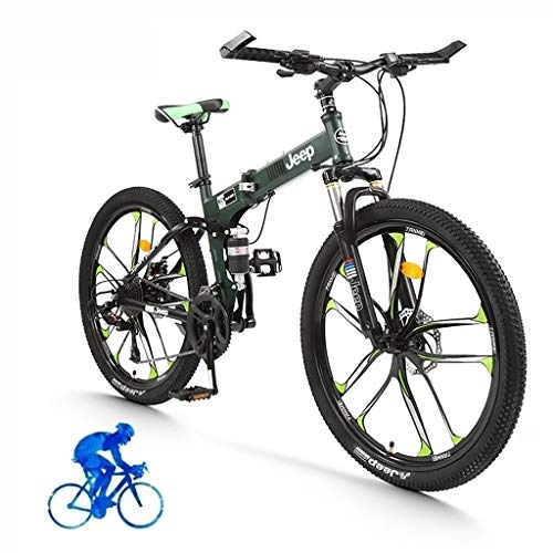 Vélos pliant : 26 pouces 24 vitesses Vélo Maixi Montagne Vélo pliant à vitesse variable Double Bikes absorption des chocs en acier au carbone pleine VTT Vélos Hommes, Semi-rigide vélo, double disque de frein