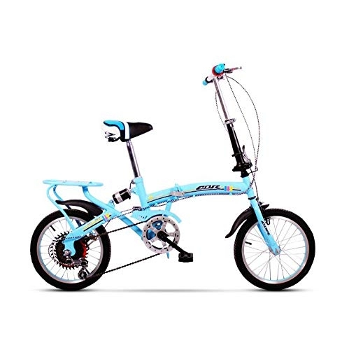 Vélos pliant : AOHMG Vélo Pliant Adulte, 6-Vitesses léger Velo Pliable Alliage léger Unisexe Vélo de Ville Pliant, Blue_16in