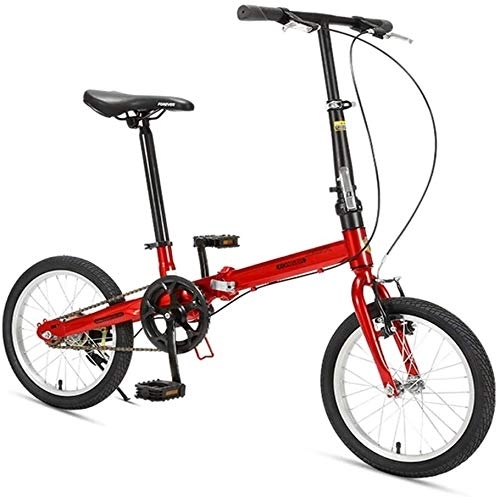 Vélos pliant : Aoyo 16" Vélos pliants, Haute teneur en Carbone en Acier Poids léger vélo Pliant, Mini monovitesse renforcé Cadre de Banlieue vélo, Portable léger, (Color : Red)
