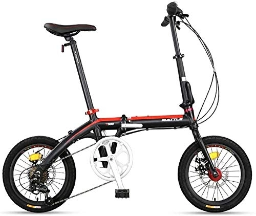 Vélos pliant : Aoyo Adultes vélo Pliant, Pliable Compact de vélo, 16" 7 Vitesse Super Compact Poids léger vélo Pliant, Cadre renforcé de Banlieue vélo, (Color : Red)