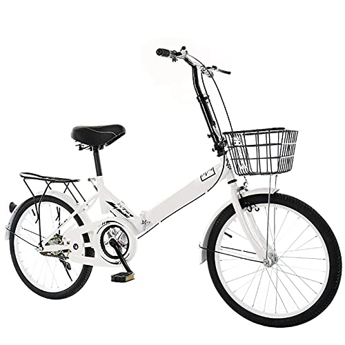 Vélos pliant : ASPZQ Vélos Pliants, Mini Commercérateur Portable Vélo 20 Pouces Mâle Et Femelle Étudiants Adultes Et Collectivités Enfants Enfants Big Kids Bicyclettes, Blanc