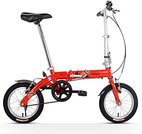 Vélos pliant : AYHa Adultes vélos pliants, unisexe enfants monovitesse Pliable vélo, mini-portable léger 14 pouces cadre renforcé vélo de banlieue, rouge