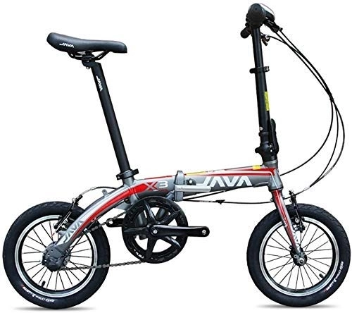 Vélos pliant : AYHa Mini vélos pliants, 14" 3 Vitesse Super Compact Cadre renforcé vélo de banlieue, portable léger en alliage d'aluminium Pliable de vélos, Gris