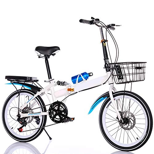 Vélos pliant : CAPTIANKN Ultra-léger Portable vélo Pliant avec Freins à disques à Vitesse Variable antichocs, pour Les Personnes Plus de 16 Ans, avec Une Taille de 20 Pouces, Bleu