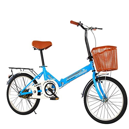Vélos pliant : CCVL Vlo Portatif Se Pliant De Mini Bicyclette Portative D'alliage D'aluminium Ultra Lger d'enfants Adultes Convenant Au Voyage dans La Ville Sauvage, Blue