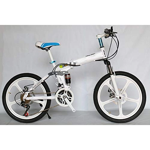 Vélos pliant : CEALEONE Bike-to-Go vélo Pliant - 20" Roue, Suspension hydraulique Amortisseur arrière, pédales Pliables, en Alliage d'aluminium Cadre de vélo, Blanc, 27speed