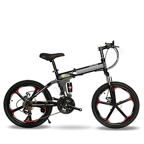 Vélos pliant : CEALEONE Bike-to-Go vélo Pliant - 20" Roue, Suspension hydraulique Amortisseur arrière, pédales Pliables, en Alliage d'aluminium Cadre de vélo, Noir, 21speed