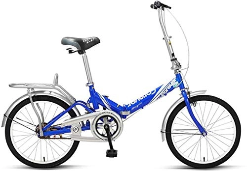 Vélos pliant : CLOTHES Commuter City Road Bike, Vélos Pliable de vélos été Vélo d'extérieur Étudiant Chemin de l'école de vélos 20 Pouces vélos (Couleur: Rose, Taille: 20inch), Unisexe (Color : Blue, Size : 20INCH)