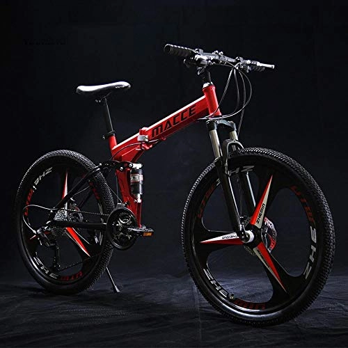 Vélos pliant : Comooc - Vélo pliable pour adulte - vélo de montagne à double absorbeur, vitesse variable - pour hommes et étudiants universitaires, Homme, Rouge