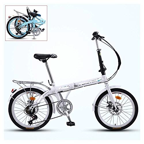 Vélos pliant : COTBY Vélo Pliant pour Adulte, vélo Portable Ultra-léger de 16 Pouces, Pliable en 3 étapes, réglable à 7 Vitesses, Freins à Disque Double Avant et arrière, 4 Couleurs (Blanc)